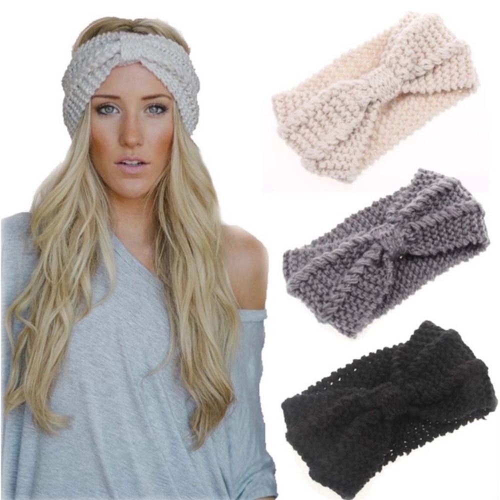 Crochet Knit Turban Headband Ear Warmer. - Picture 2 of 3